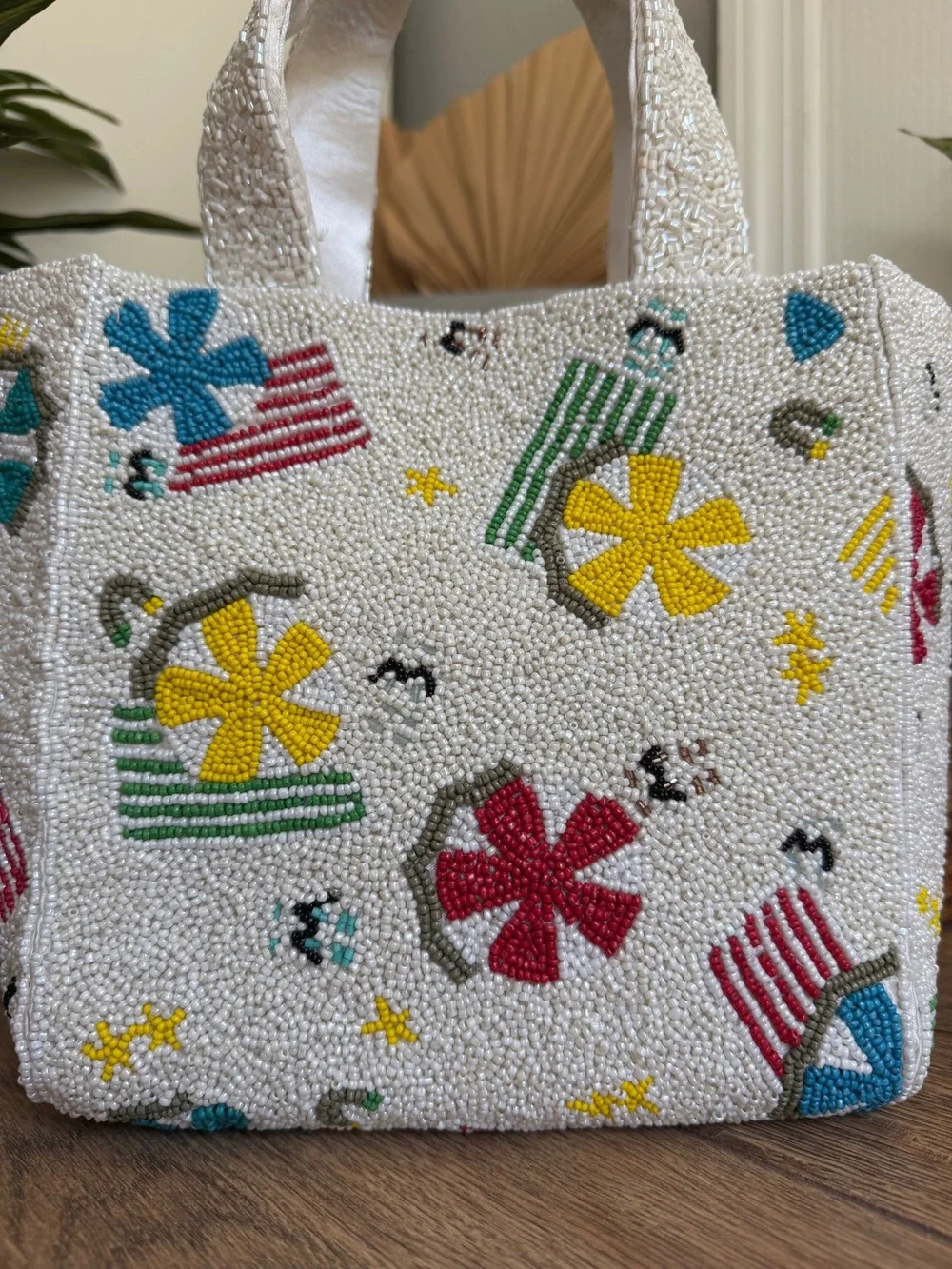India Hand-Beaded Crossbody Beach Seaside Tote Bag – NWT - Mother’s Day Gift - Picture 5 of 9